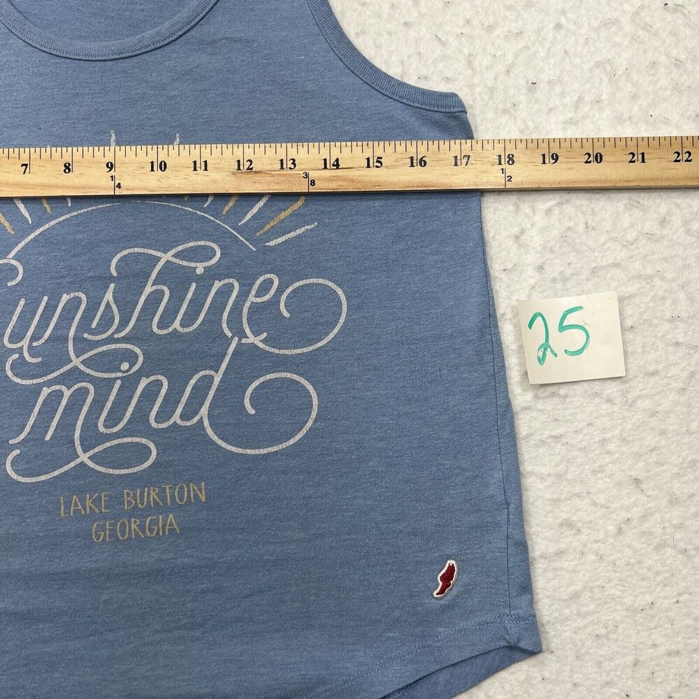 League Women's Large Blue Tank Top Sunshine on my Mind Lake Burton Georgia - Picture 7 of 12